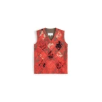 Maison Margiela Argyle Knit Sleeveless Top in Red | Coveti