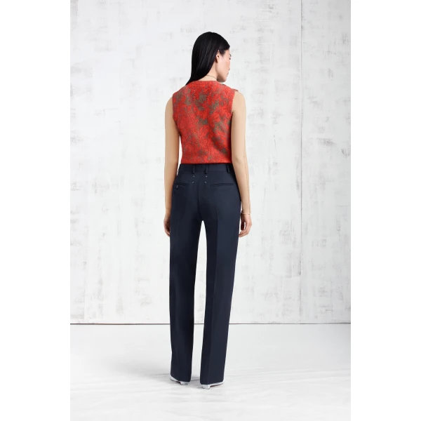 Maison Margiela Argyle Knit Sleeveless Top in Red | Sweaters | Coveti