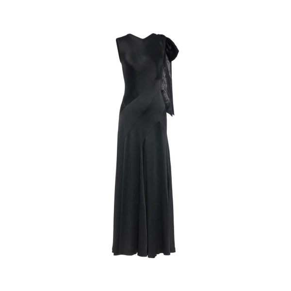 Bias-Cut Evening Gown in Black