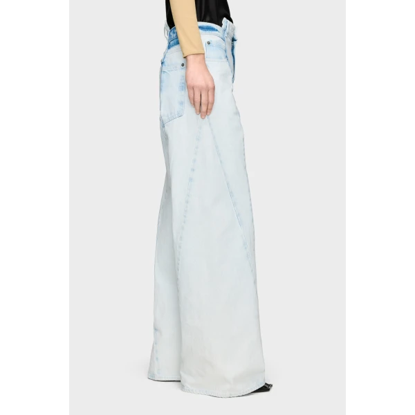 Maison Margiela Bleached Spliced Jeans in Light Indigo | Denim | Coveti