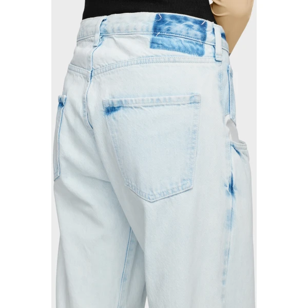Maison Margiela Bleached Straight-Leg Jeans in Light Indigo | Denim | Coveti