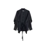 Maison Margiela Cape-Sleeve Shirt in Black | Coveti