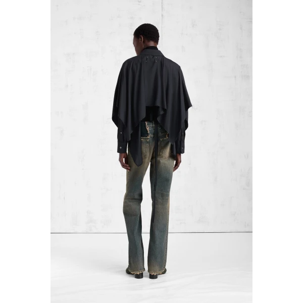 Maison Margiela Cape-Sleeve Shirt in Black | Shirts | Coveti