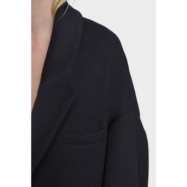 Maison Margiela Cashmere Coat in Dark Blue | Wool Coat | Coveti