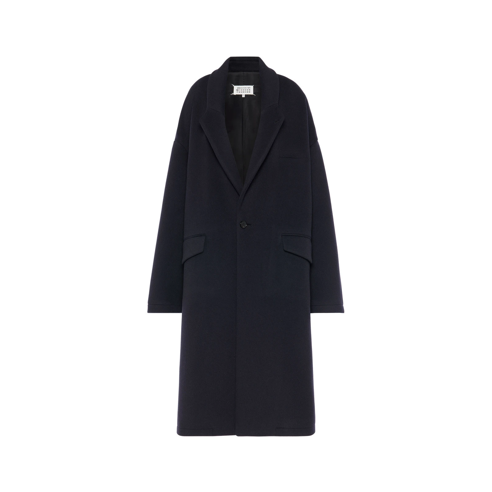 Maison Margiela Cashmere Coat in Dark Blue Maison Margiela Cashmere Coat in Dark Blue | Coveti