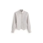 Maison Margiela Check Cotton Swallowtail Shirt in Light Grey | Coveti