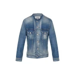 Maison Margiela Collarless Denim Jacket in Blue | Coveti
