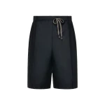 Maison Margiela Cotton Drawstring Shorts in Dark Blue | Coveti