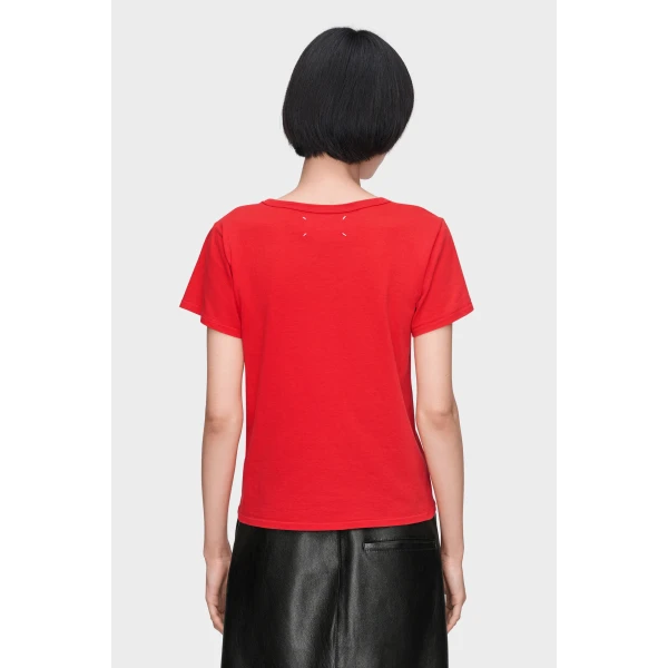 Maison Margiela Cotton Jersey T-Shirt in Red | T-shirts | Coveti