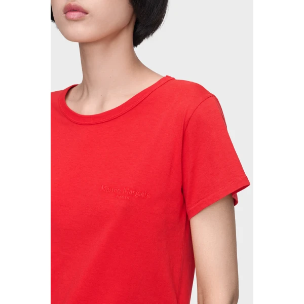 Maison Margiela Cotton Jersey T-Shirt in Red | T-shirts | Coveti