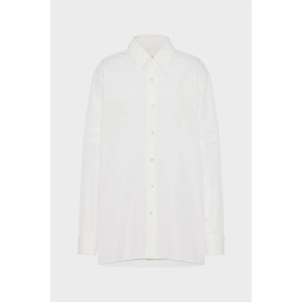 Maison Margiela Cotton Poplin Shirt in White | Shirts | Coveti