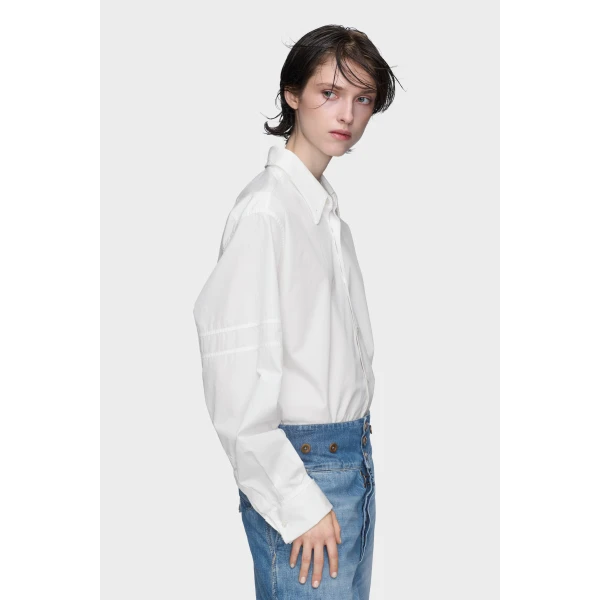 Maison Margiela Cotton Poplin Shirt in White | Shirts | Coveti