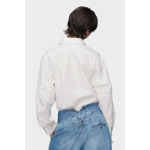 Maison Margiela Cotton Poplin Shirt in White | Shirts | Coveti