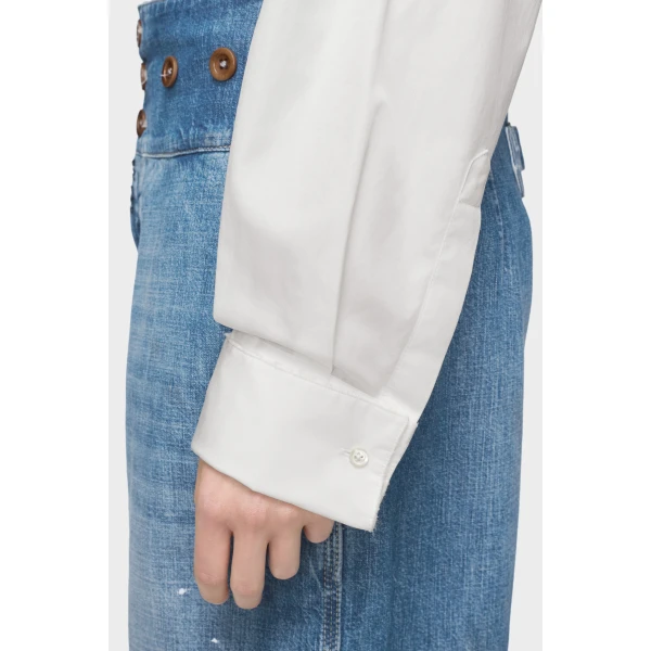Maison Margiela Cotton Poplin Shirt in White | Shirts | Coveti