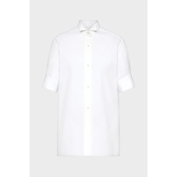 Maison Margiela Cotton Short-Sleeve Shirt in White | Shirts | Coveti
