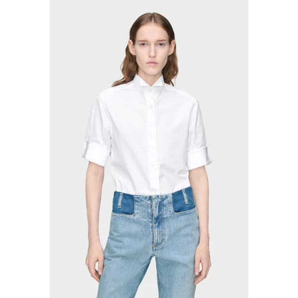 Maison Margiela Cotton Short-Sleeve Shirt in White | Shirts | Coveti