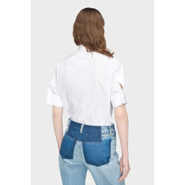 Maison Margiela Cotton Short-Sleeve Shirt in White | Shirts | Coveti