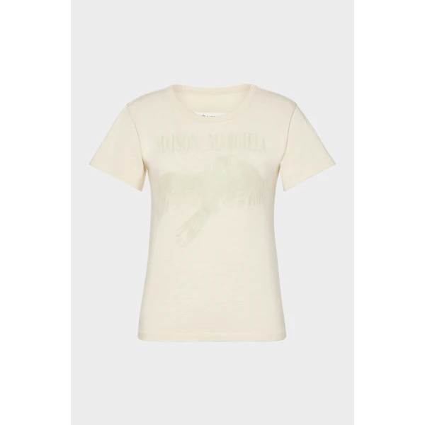 Maison Margiela Cotton T-Shirt in Cream | T-shirts | Coveti