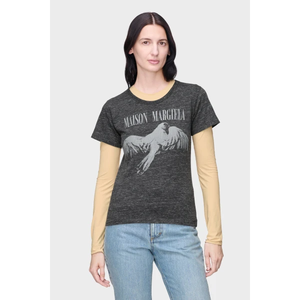Maison Margiela Cotton T-Shirt in Dark Grey | T-shirts | Coveti