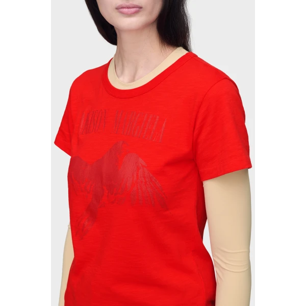 Maison Margiela Cotton T-Shirt in Red | T-shirts | Coveti