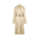 Maison Margiela Creased Silk Trench Coat in Pink Beige | Coveti