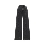 Maison Margiela Curved Seam Cut-Out Jeans in Black | Coveti