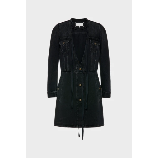 Maison Margiela Denim Jacket in Black | Denim | Coveti
