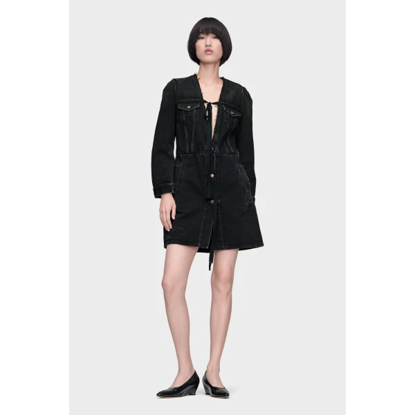 Maison Margiela Denim Jacket in Black | Denim | Coveti