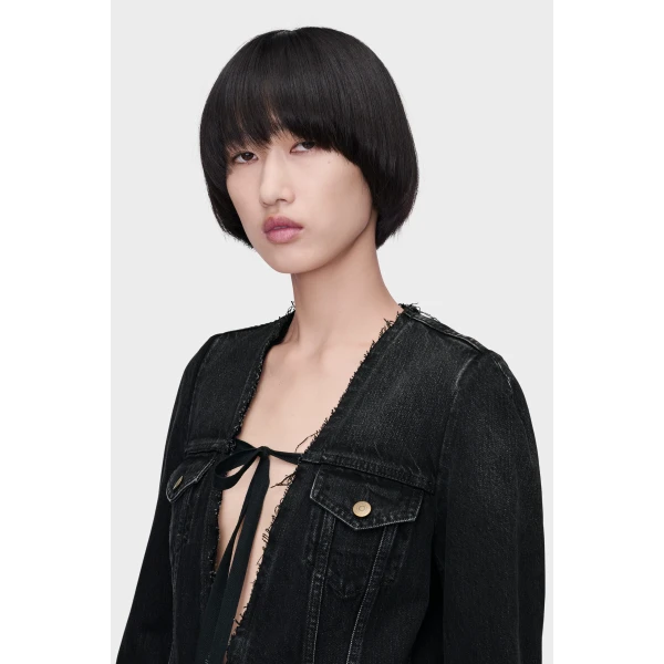 Maison Margiela Denim Jacket in Black | Denim | Coveti