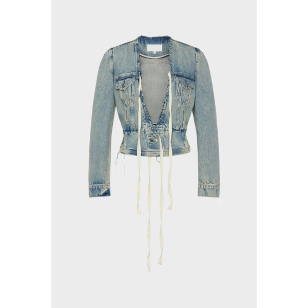 Maison Margiela Denim Jacket in Light Blue | Denim | Coveti