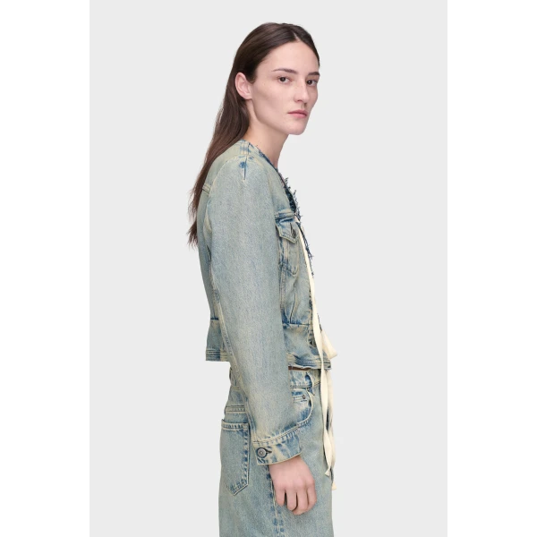 Maison Margiela Denim Jacket in Light Blue | Denim | Coveti