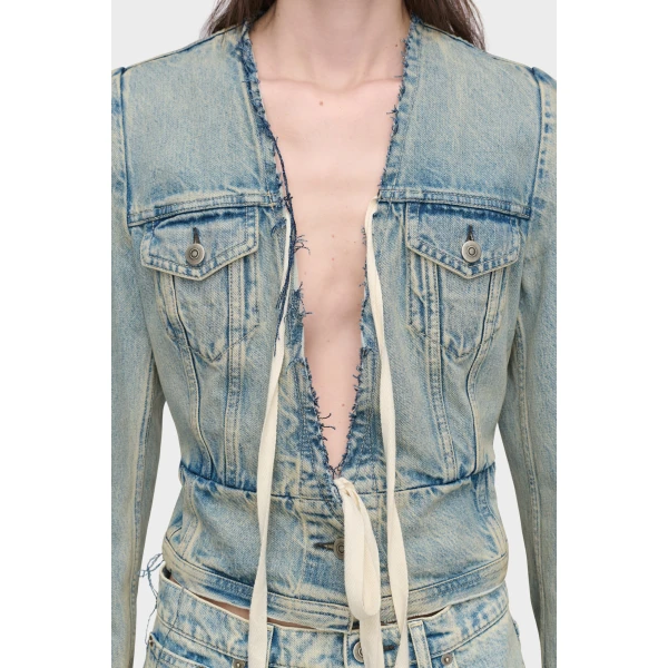 Maison Margiela Denim Jacket in Light Blue | Denim | Coveti