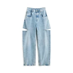 Maison Margiela Denim Jeans with Slash Details in Blue Jeans | Coveti