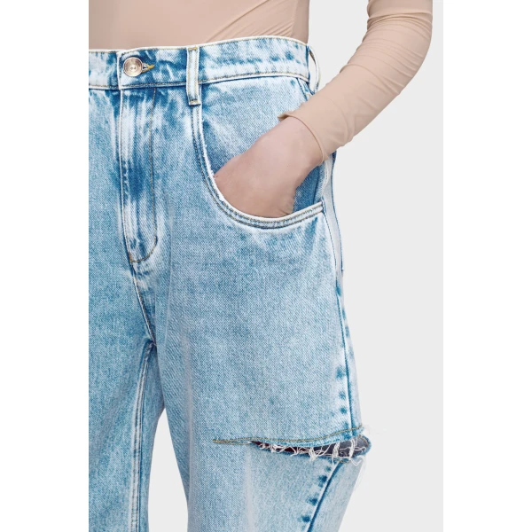 Maison Margiela Denim Jeans with Slash Details in Blue Jeans | Denim | Coveti