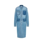 Maison Margiela Denim Midi Shirt Dress in Blue Jeans | Coveti