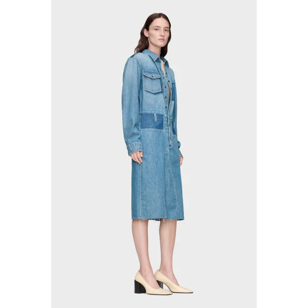 Maison Margiela Denim Midi Shirt Dress in Blue Jeans | Midi Dresses | Coveti