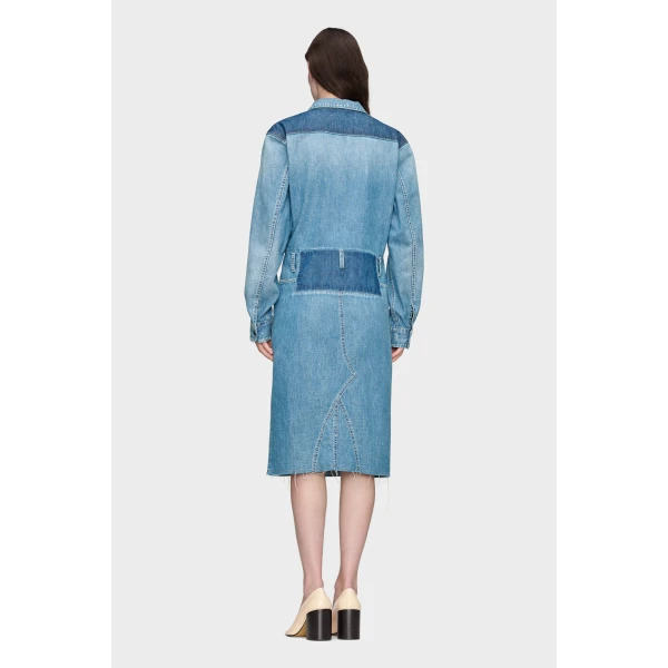 Maison Margiela Denim Midi Shirt Dress in Blue Jeans | Midi Dresses | Coveti