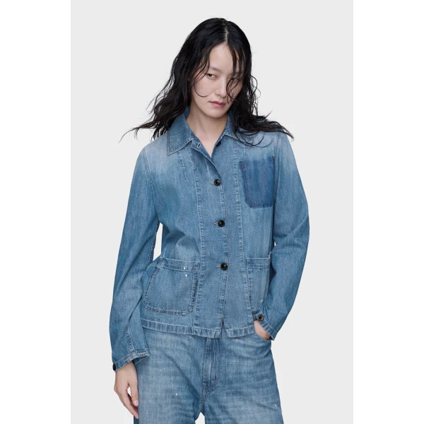 Maison Margiela Denim Shirt in Vintage Medium Blue | Shirts | Coveti