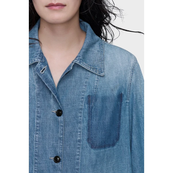 Maison Margiela Denim Shirt in Vintage Medium Blue | Shirts | Coveti