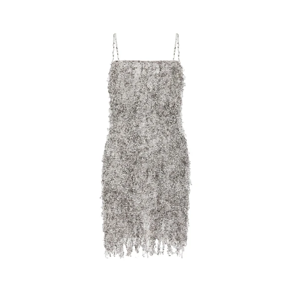 Dipped Dots Slip Dress in White