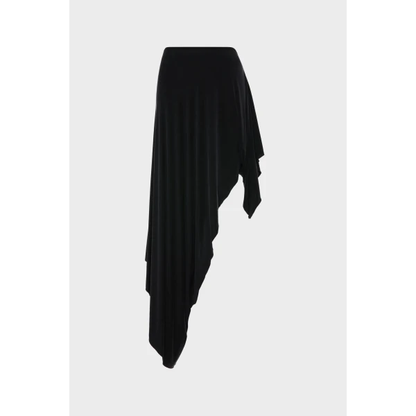Maison Margiela Draped Long Skirt in Black | Maxi Skirts | Coveti