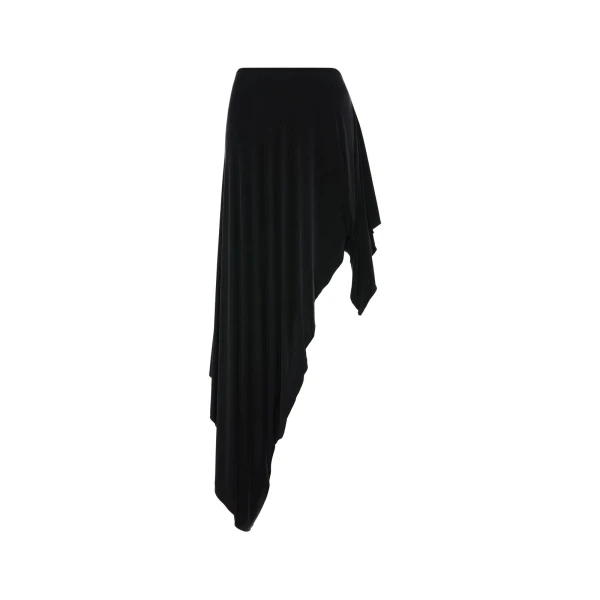 Draped Long Skirt in Black
