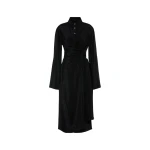 Maison Margiela Draped Shirt Dress in Black | Coveti