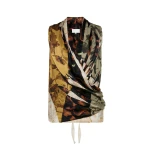 Maison Margiela Draped Silk Top in Ivory | Coveti