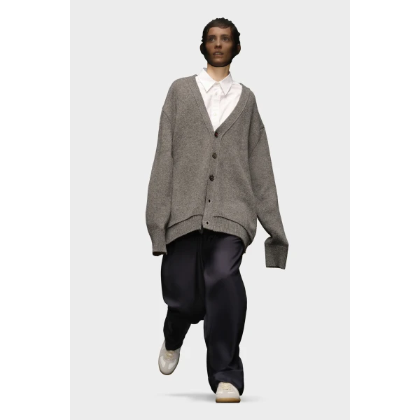 Maison Margiela Elbow Patch Cardigan in Grey | Cardigan | Coveti
