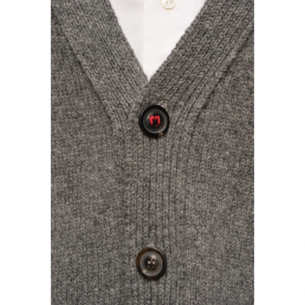 Maison Margiela Elbow Patch Cardigan in Grey | Cardigan | Coveti
