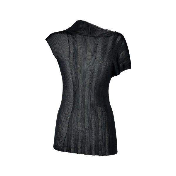 Fitted Knit Top in Navy Blue