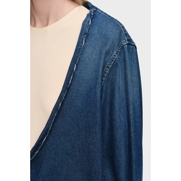 Maison Margiela Folded Collar Denim Shirt in Blue | Shirts | Coveti