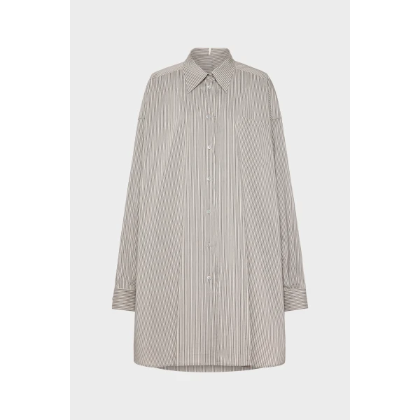 Maison Margiela Folded Collar Shirt in Light Grey | Shirts | Coveti