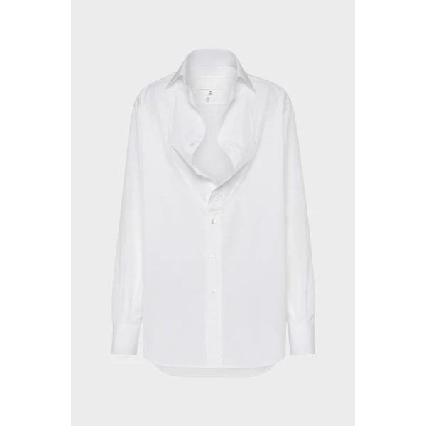 Maison Margiela Folded Collar Shirt in White | Shirts | Coveti